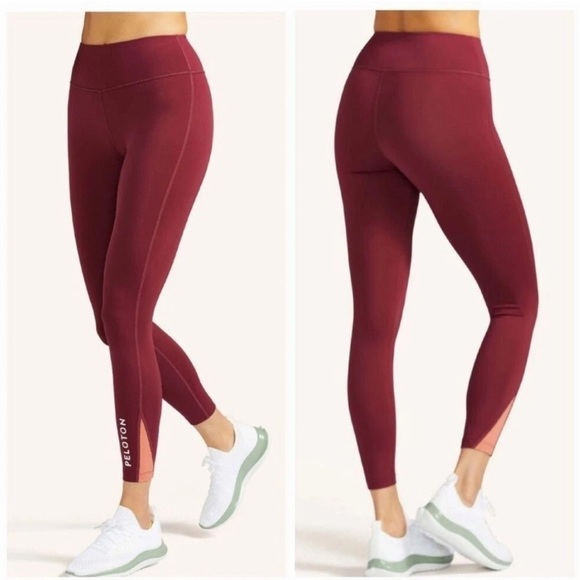 Peloton Pants - Peloton Move Mission 7/8 Rib Insert Leggings Burgundy Size M